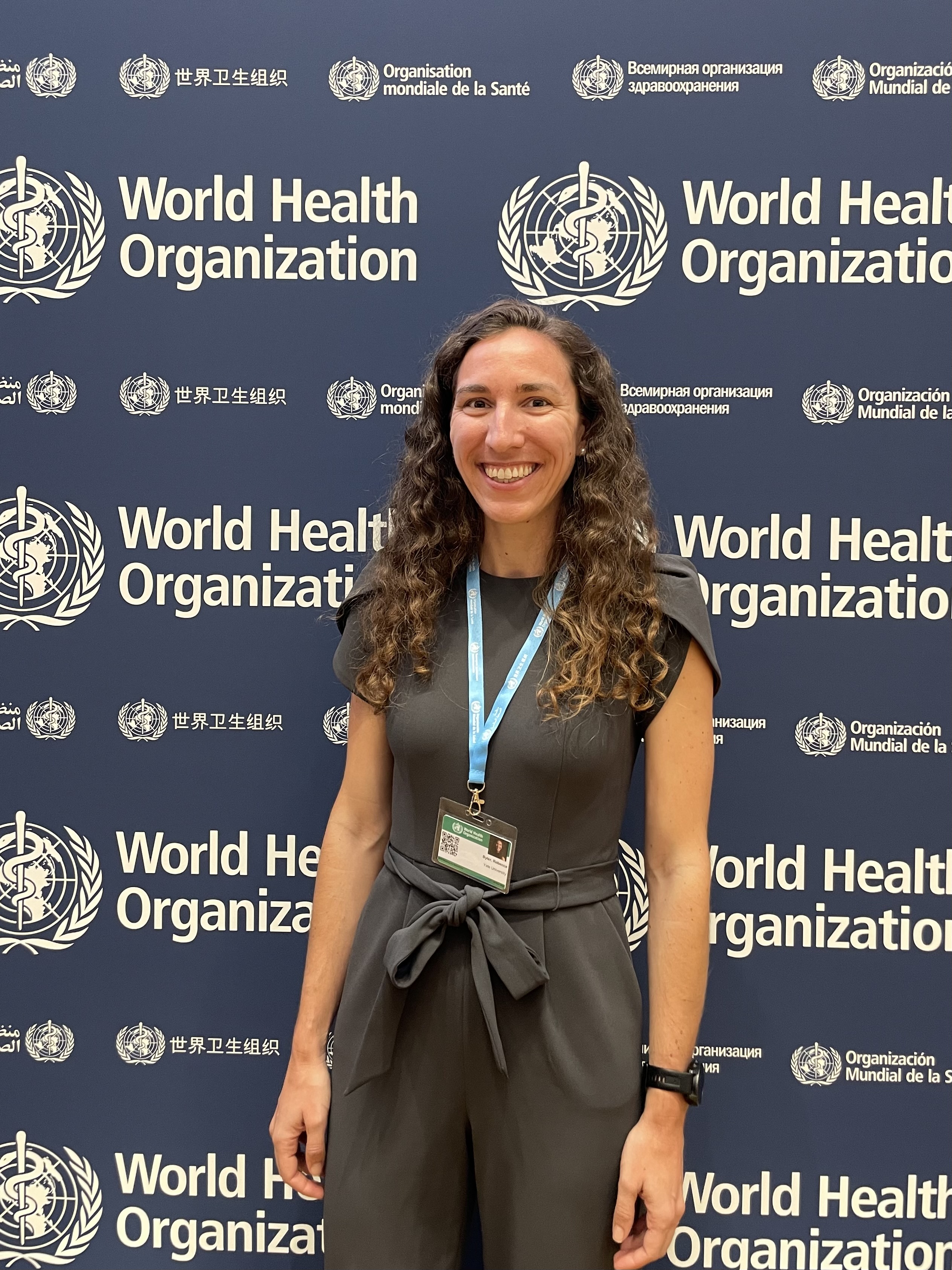 Becky Byler at a meeting of the World Health Organization in Geneva